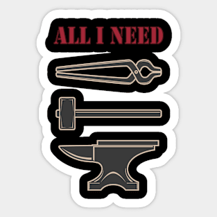 Retro Blacksmithing Metalworks Tools Gift Shirt Sticker